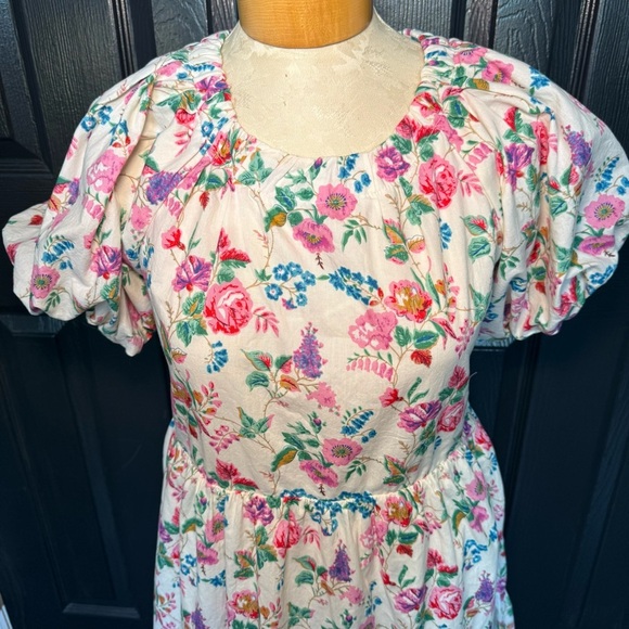 Moodie Floral Dress Puff Sleeves M - Picture 2 of 12